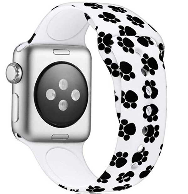 พิมพ์อุ้งเท้าแมวบนสาย Apple Watch ซิลิโคนนิ่ม Soft