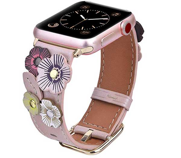 สายหนังดอกไม้ V-Moro สำหรับ Apple Watch