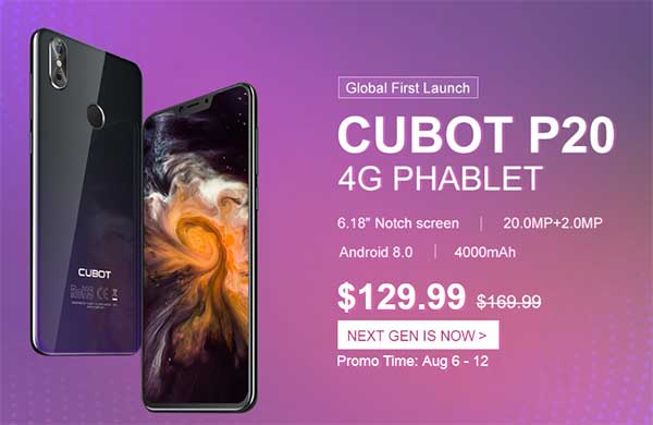 Cubot P20 4G Phablet เปิดตัวทั่วโลก – Gearbest.com