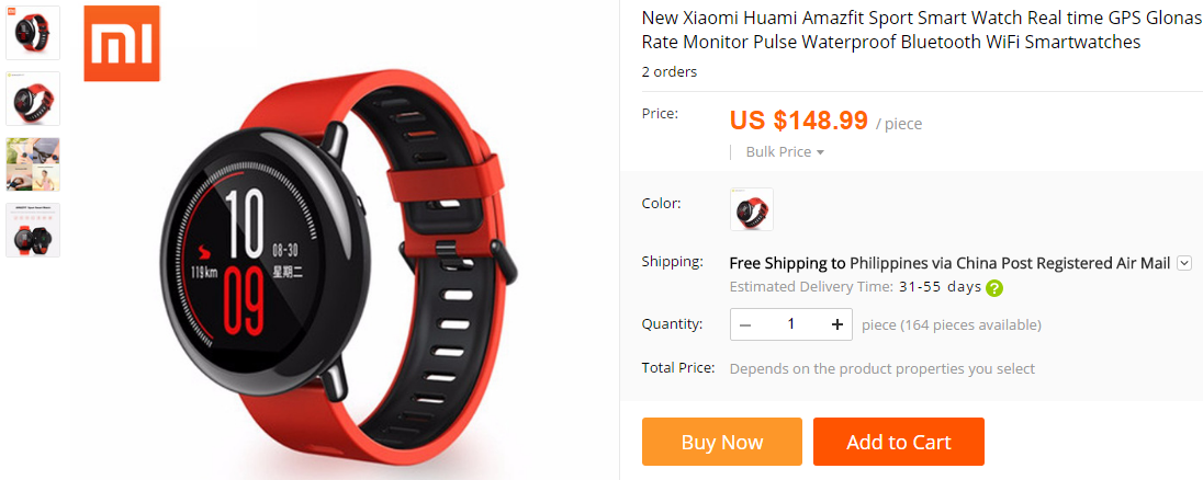 Xiaomi AMAZFIT Smartwatch ไซต์ออนไลน์ที่จะซื้อ (สั่งจองล่วงหน้า)