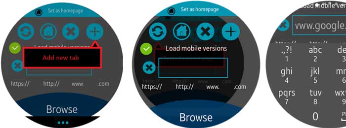 แอพเว็บเบราว์เซอร์สำหรับ Samsung smartwatches