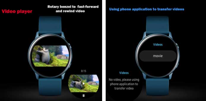 Video Player Pro สำหรับ Galaxy Watch Active 2