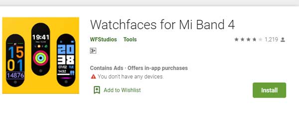 ดูใบหน้าสำหรับ Mi Band 4 โดย WFStudios