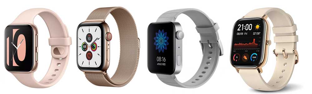 เปรียบเทียบข้อมูลจำเพาะ Oppo Watch, Apple Watch, Mi Watch และ Amazfit GTS