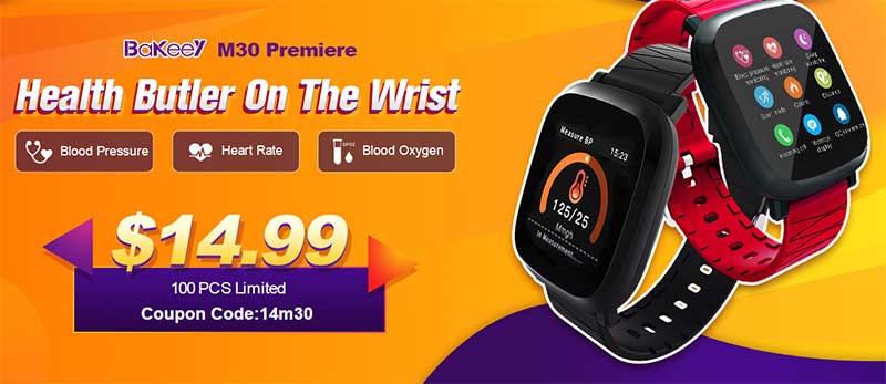[รหัสคูปอง] Bakeey M30 Smartwatch – เริ่มการสั่งซื้อล่วงหน้า